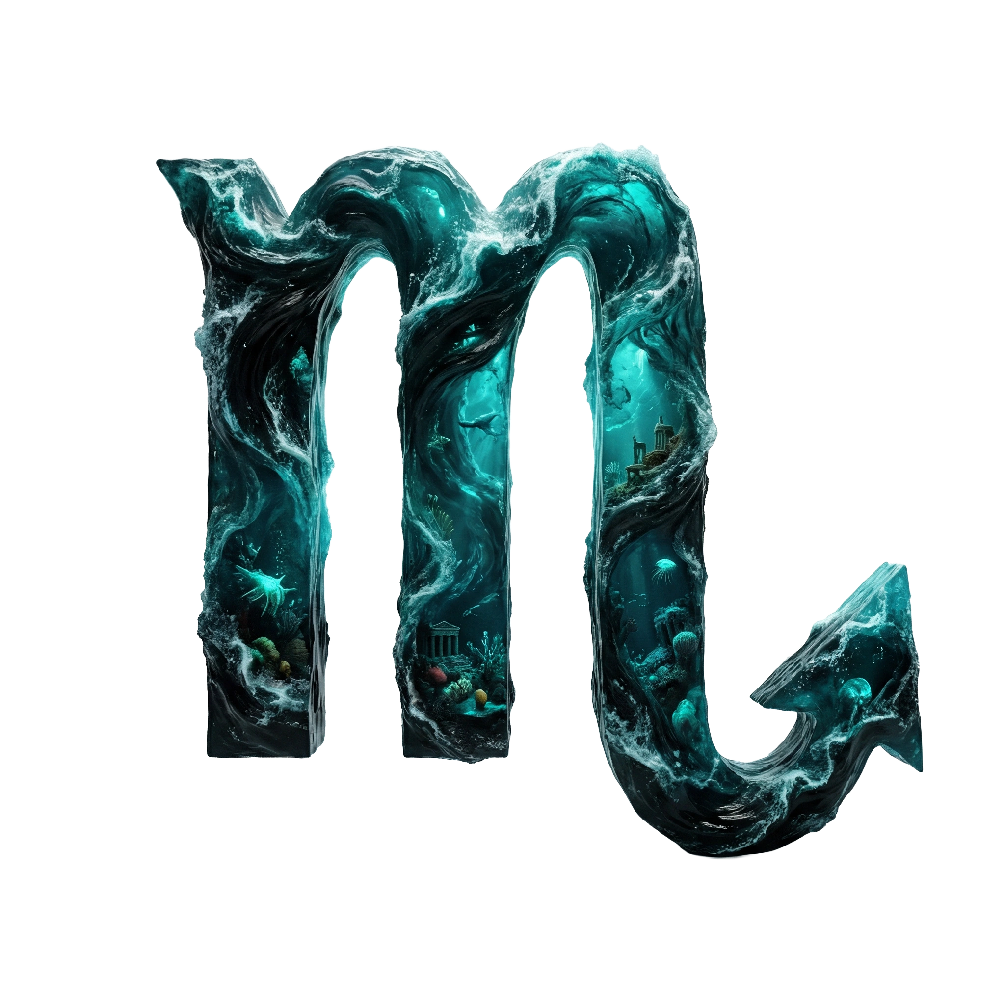 Signe d'eau fixe représentant la transformation Scorpion
