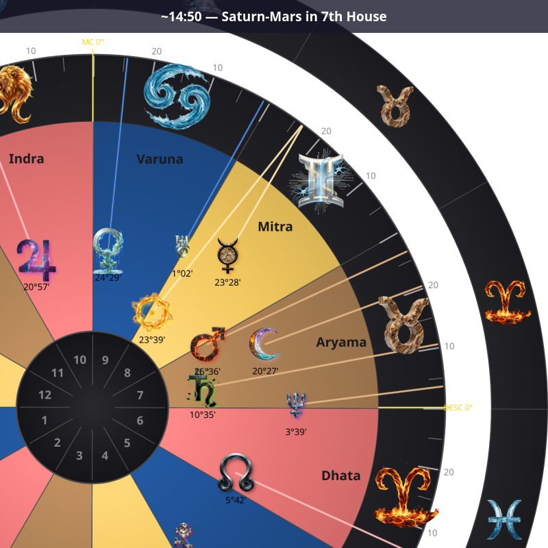 Afternoon — Saturn-Mars in 7th House