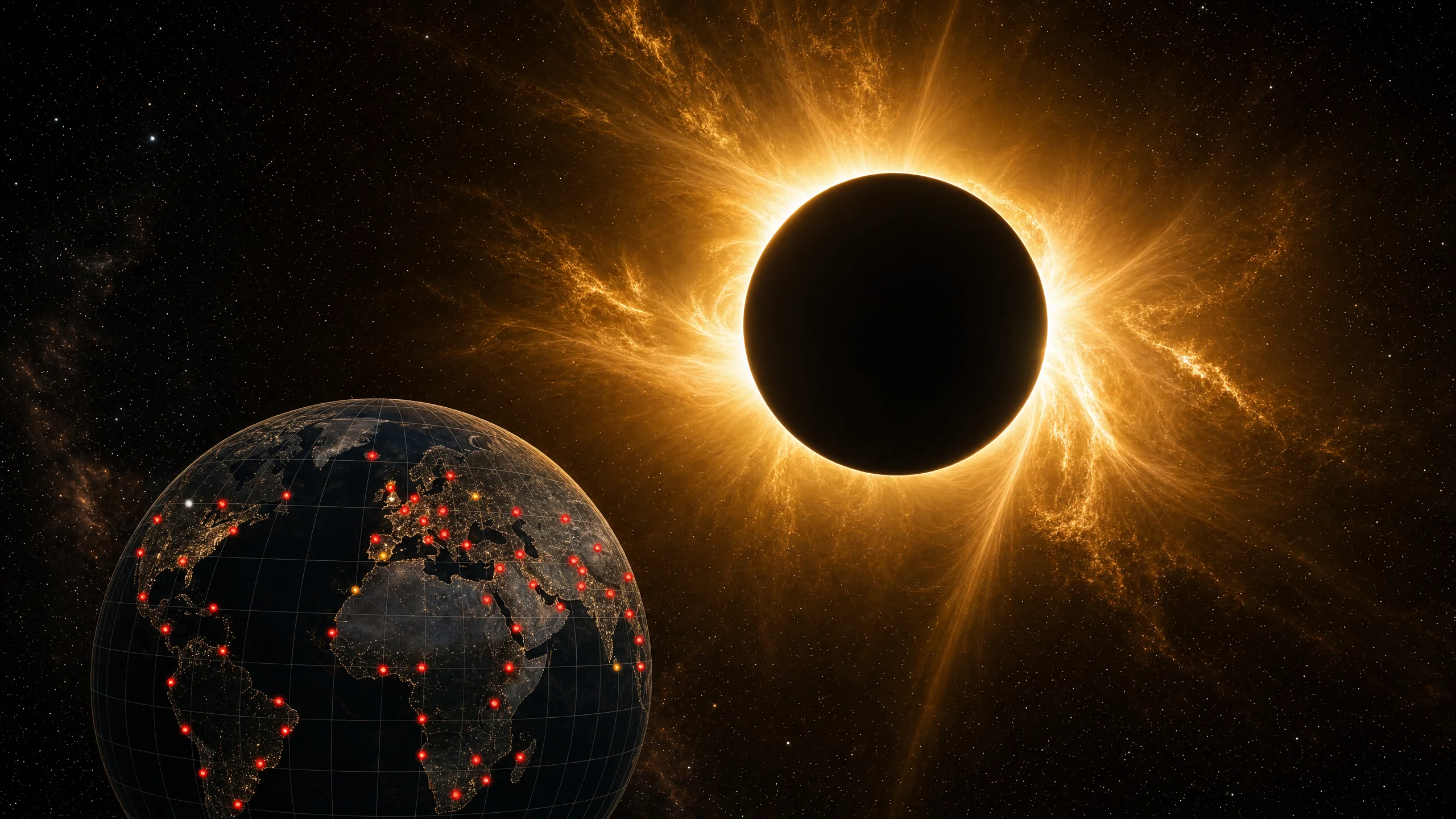 Éclipse solaire et zones de risque mondial